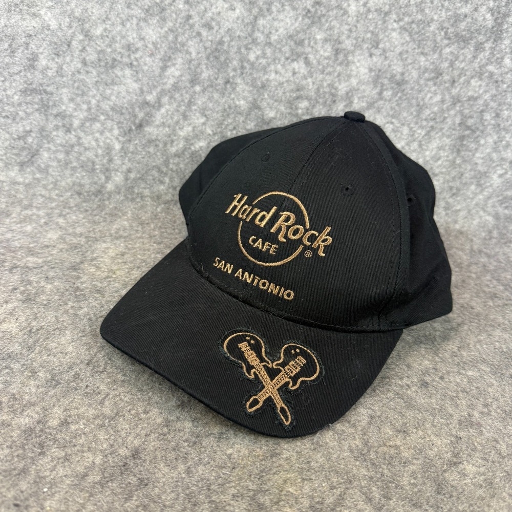 Authentic Hard Rock Cafe San Antonio Black Embroidered Logo Cap Hat‎ Men's OSFM